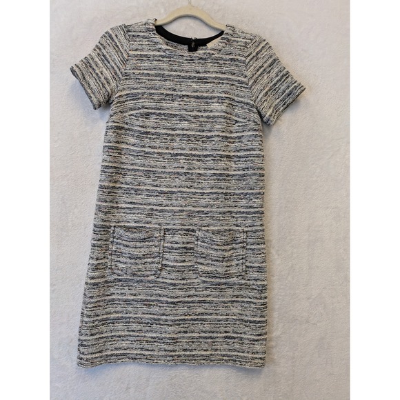 LOFT Dresses & Skirts - LOFT Tweed Striped Short Sleeve Shift Dress Women's Size XXS Petite